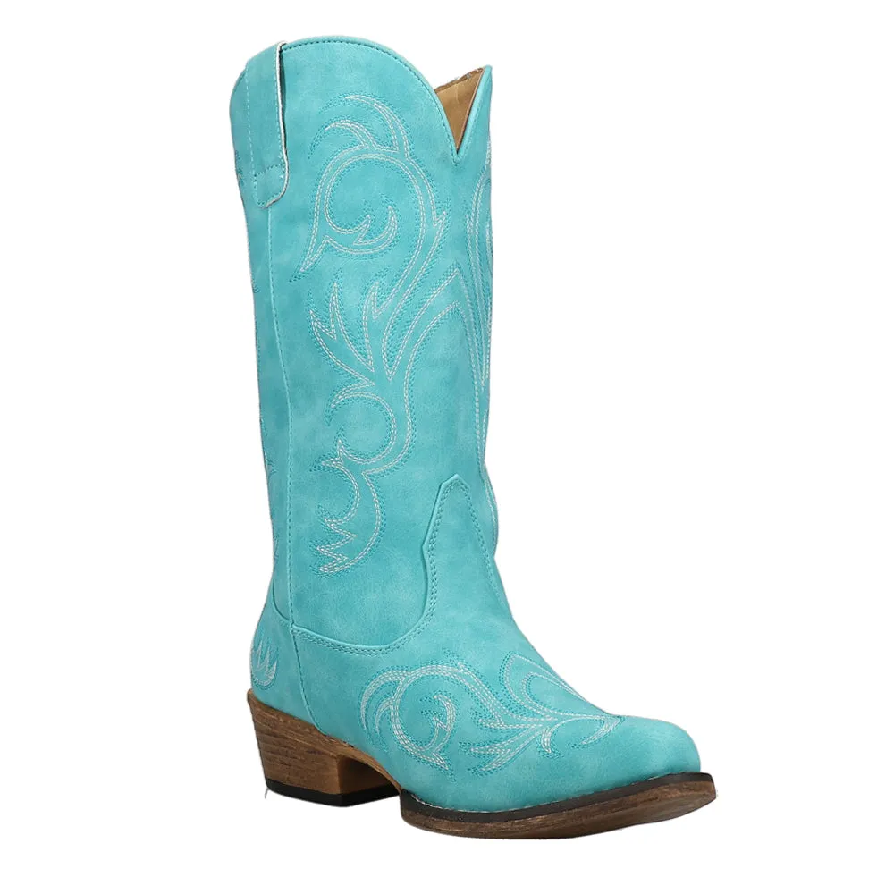 Riley Embroidered Snip Toe Cowboy Boots