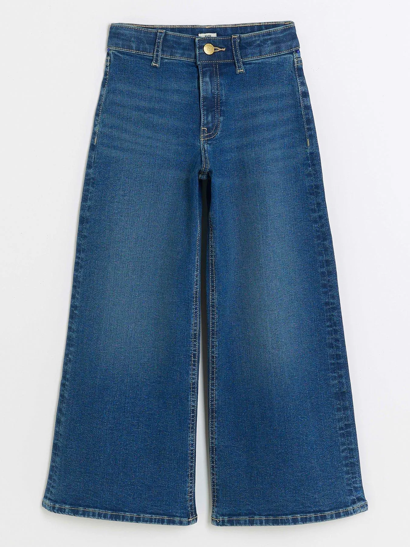 River Island Girls Wide Leg Jeans - Blue