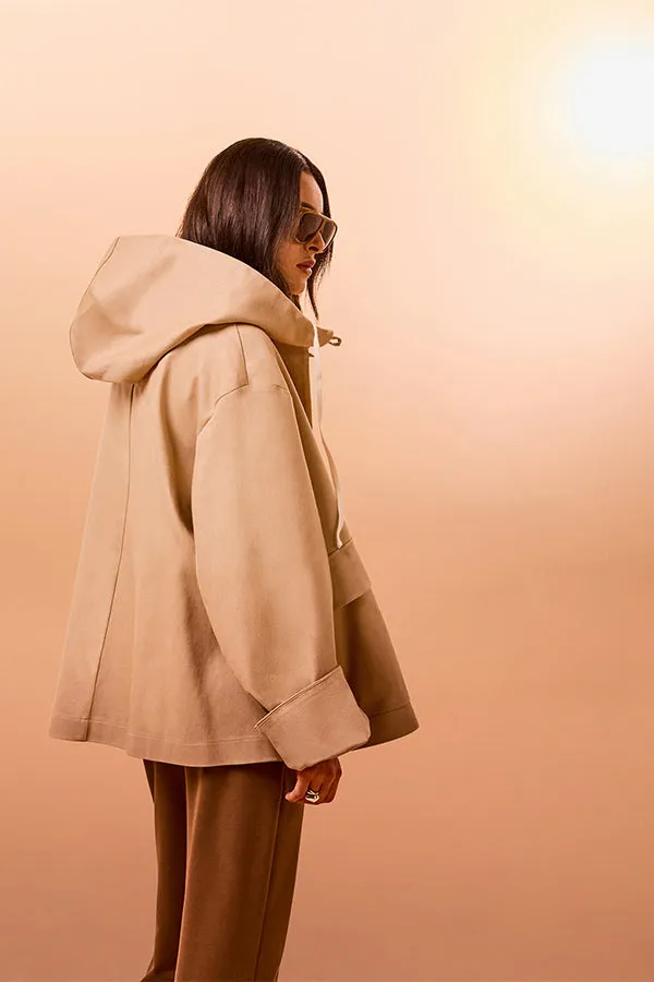 Rodier BEIGE OVERSIZED HOODED JACKET