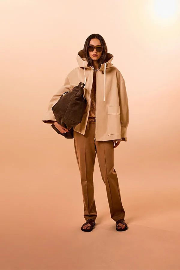 Rodier BEIGE OVERSIZED HOODED JACKET