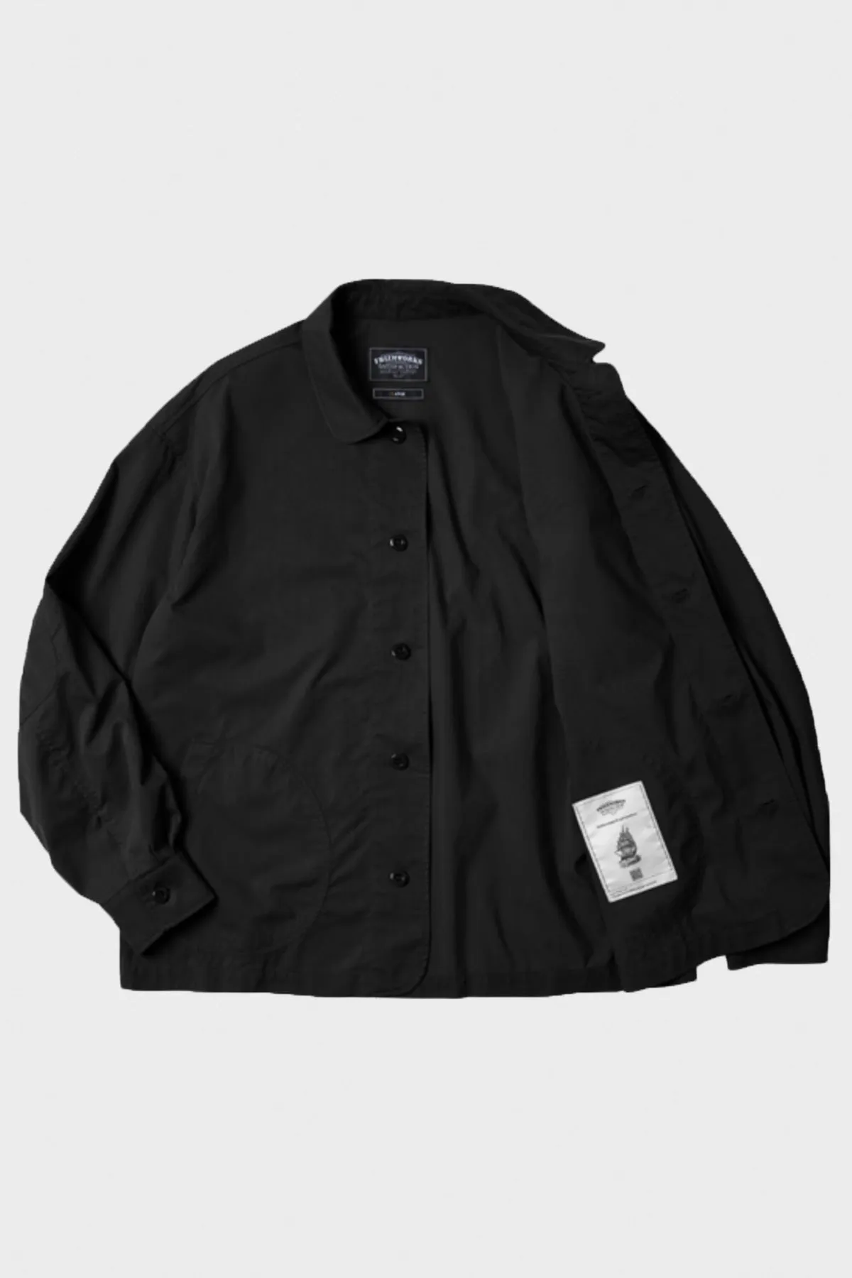 Round Patch Coverall Jacket - Black