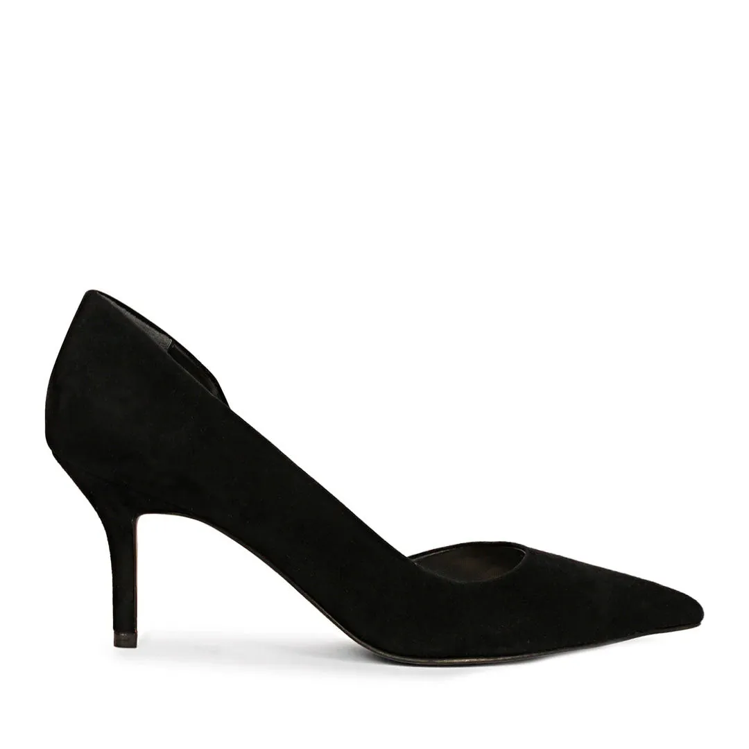 Saint Layla Black Suede Leather Pumps