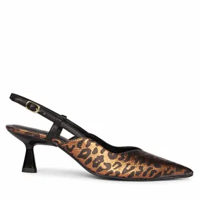 Saint Quinn Metallic Leopard Print Leather Pumps