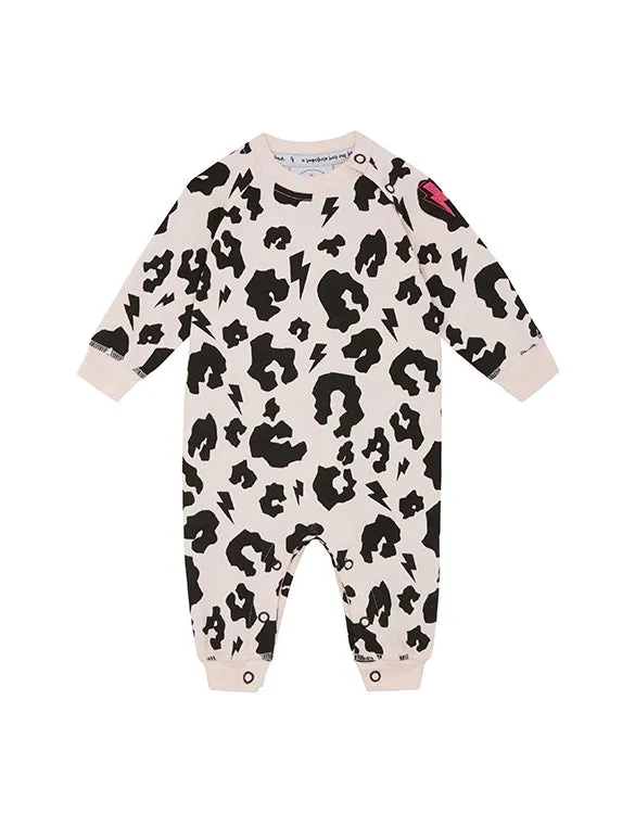 SCAMP & DUDE - Blush Leopard Romper Sleepsuit - > Blush Leopard Romper Sleepsuit by SCAMP & DUDE