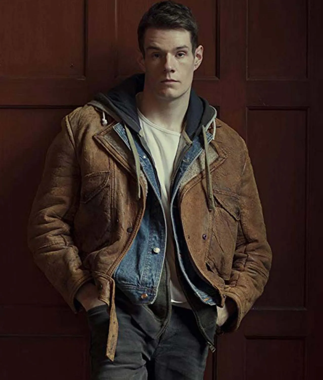 Brown Leather Jacket - Sex Education Adam Groff Jacket