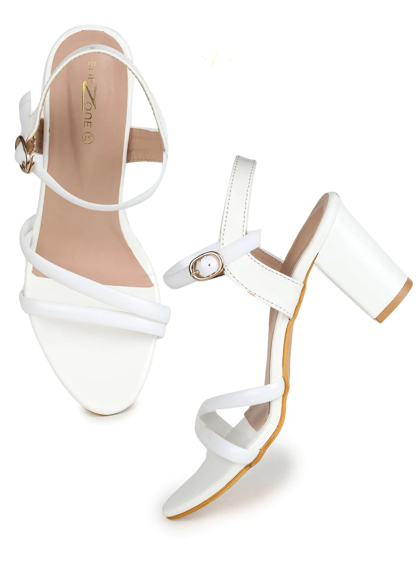 Shezone White Women Heels