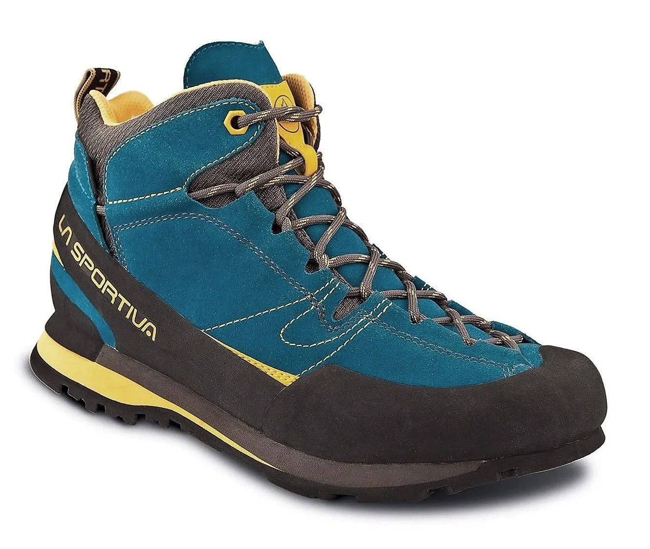 shoes La Sportiva Boulder X Mid GTX - Blue/Yellow - men´s