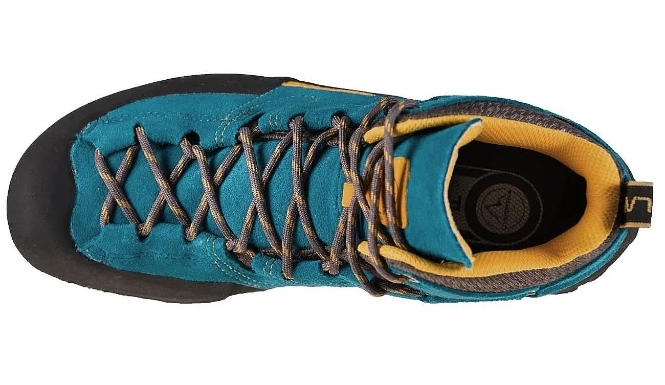 shoes La Sportiva Boulder X Mid GTX - Blue/Yellow - men´s