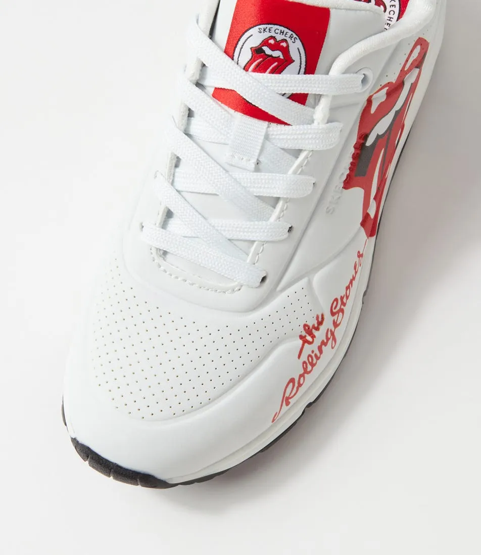 SKECHERS Uno White Red Sneakers