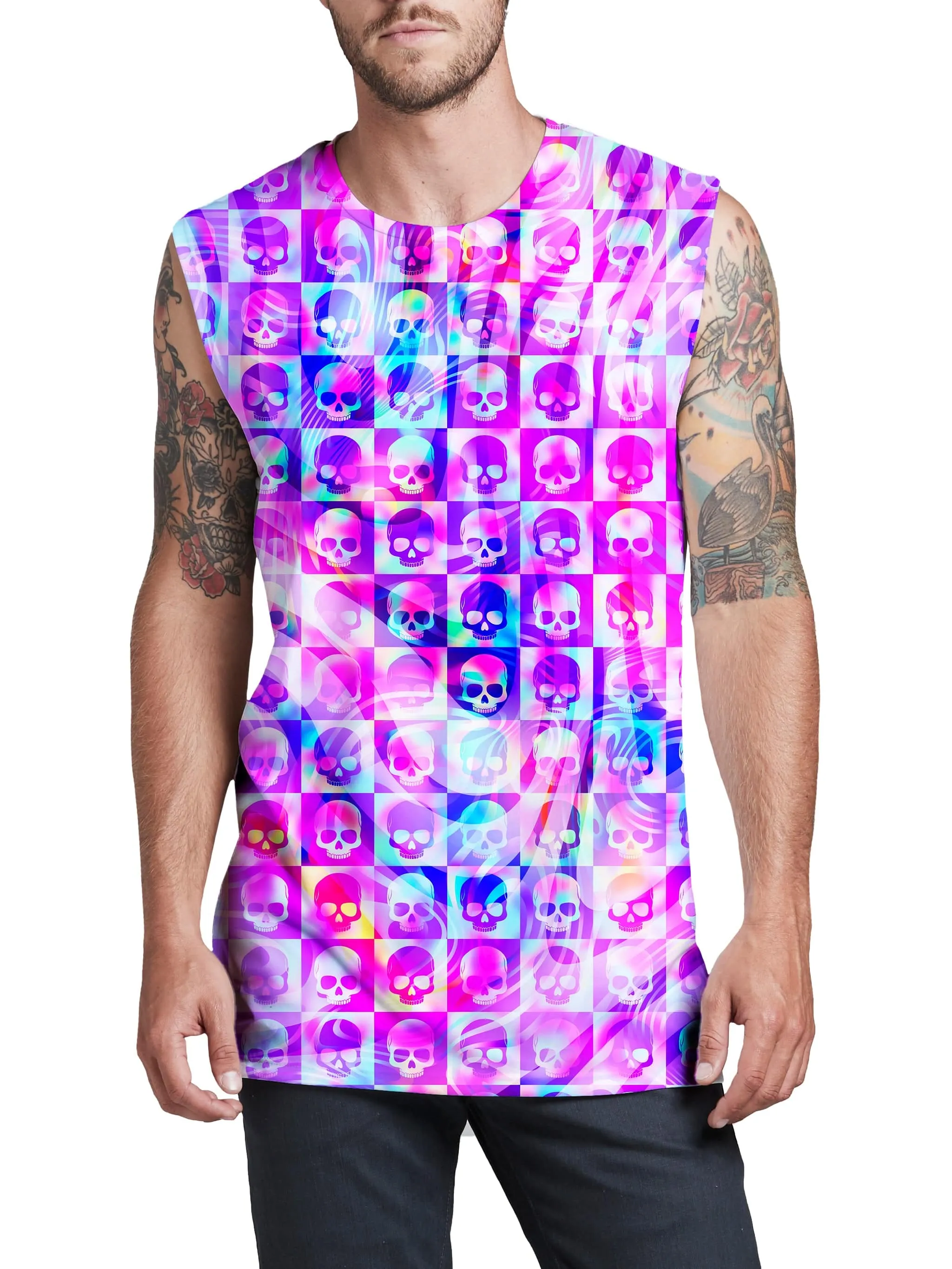 Skull Fam Pink Men's Muscle Tank