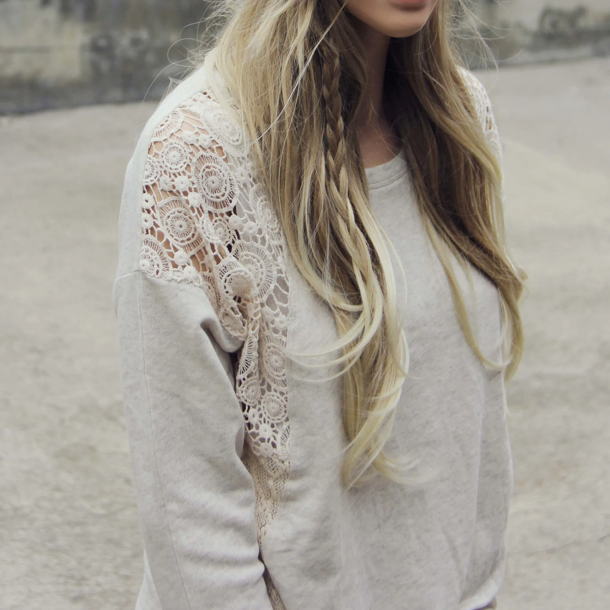 Snowy Lace Sweatshirt