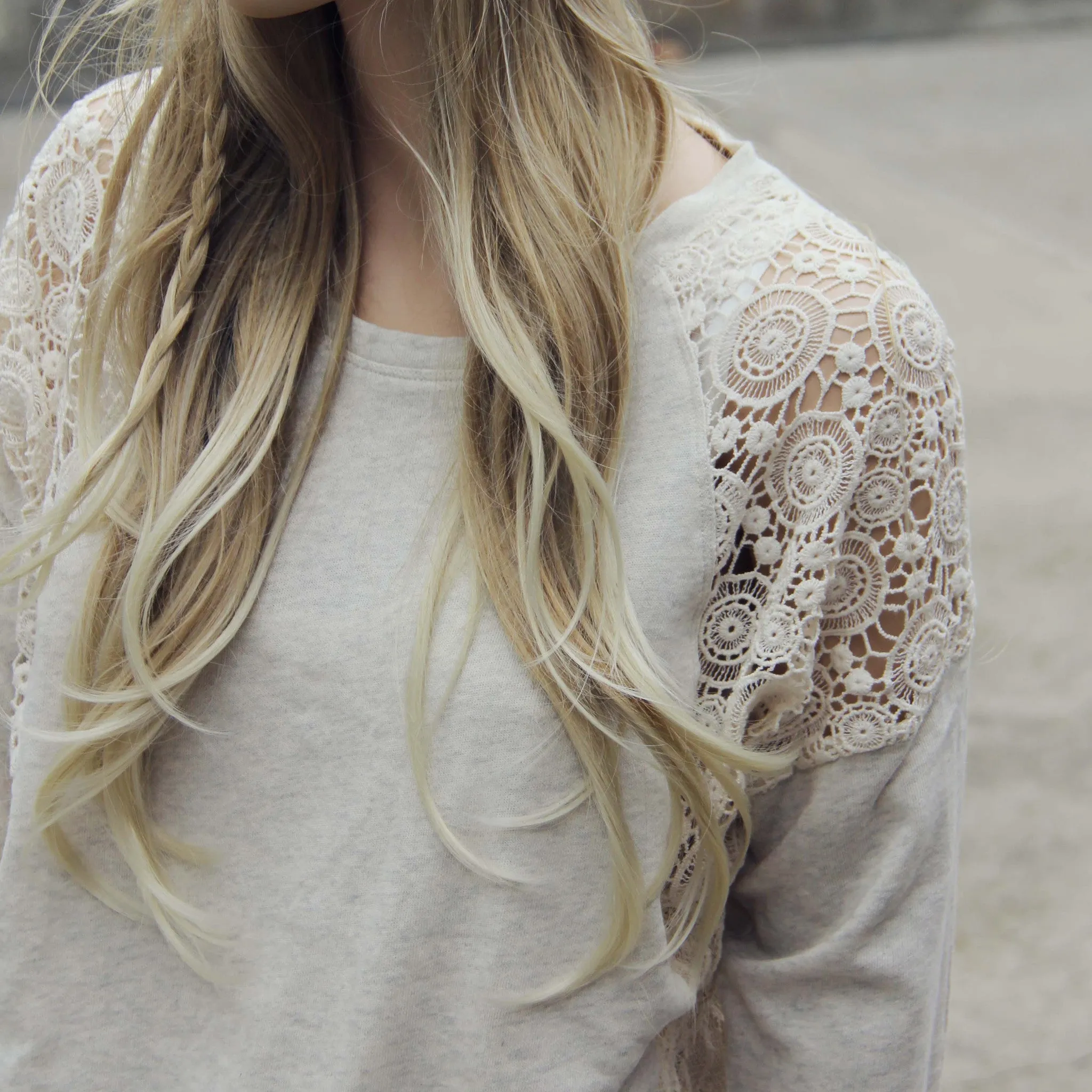 Snowy Lace Sweatshirt