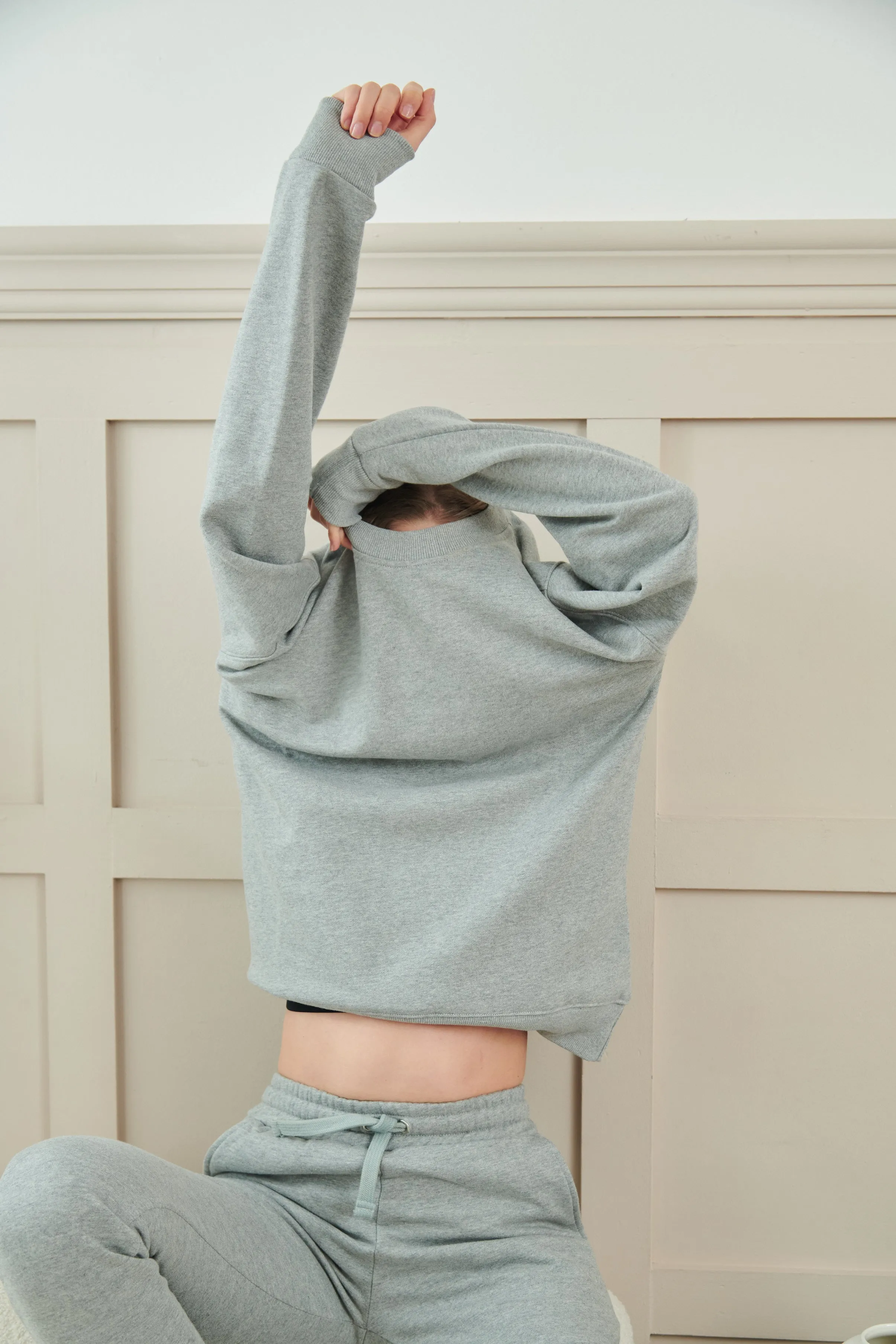 Soft Brushed Cotton Sweatshirt - Grey