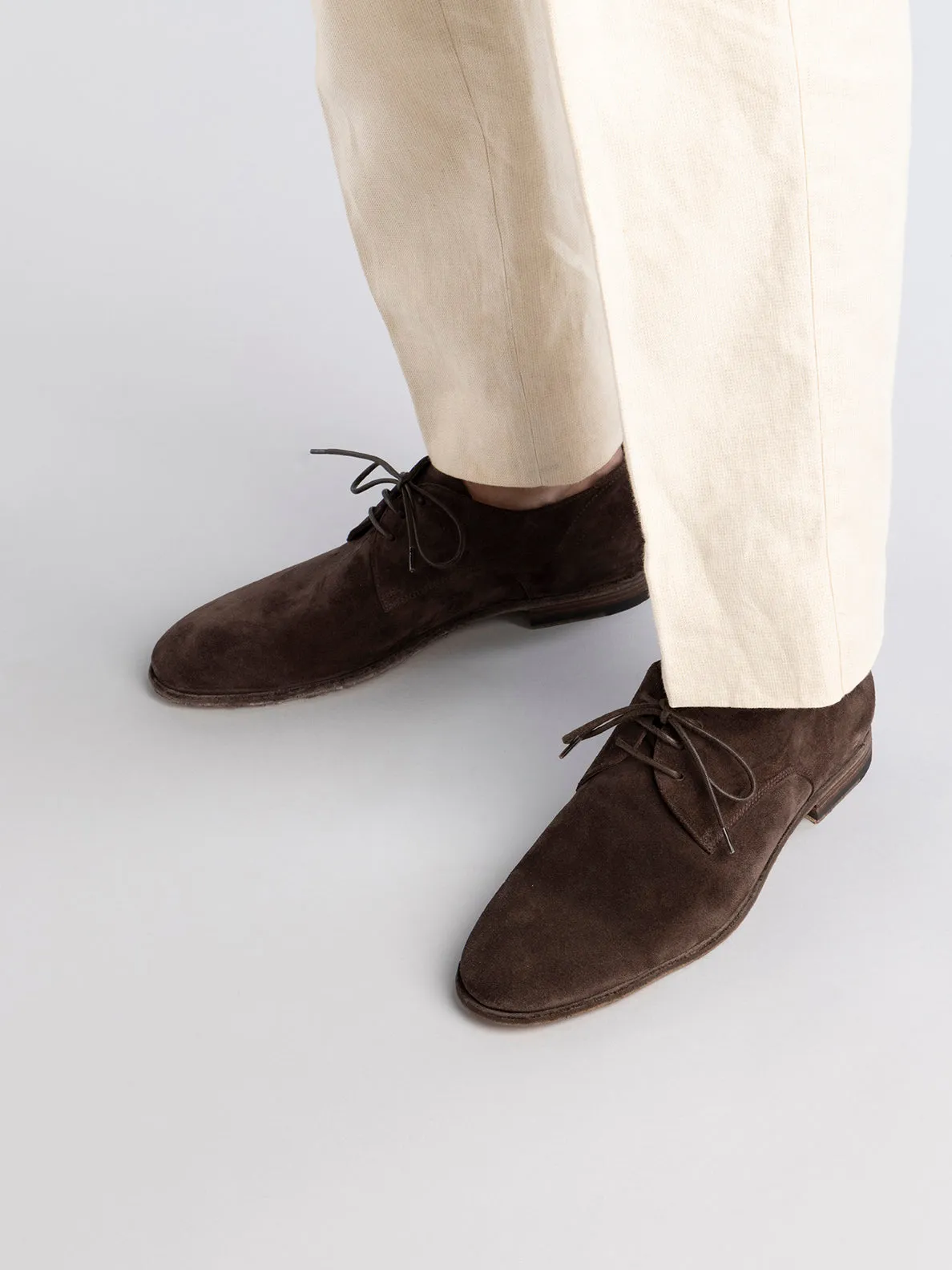 SOLITUDE 002 - Brown Suede Derby Shoes