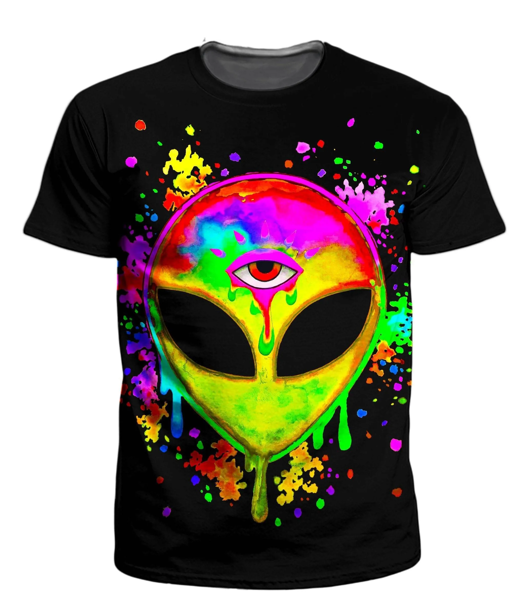 Splatter Alien Yellow Men's T-Shirt