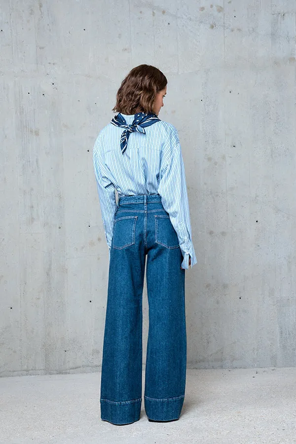 Stella Forest SALOME WIDE HEM DENIM TROUSERS