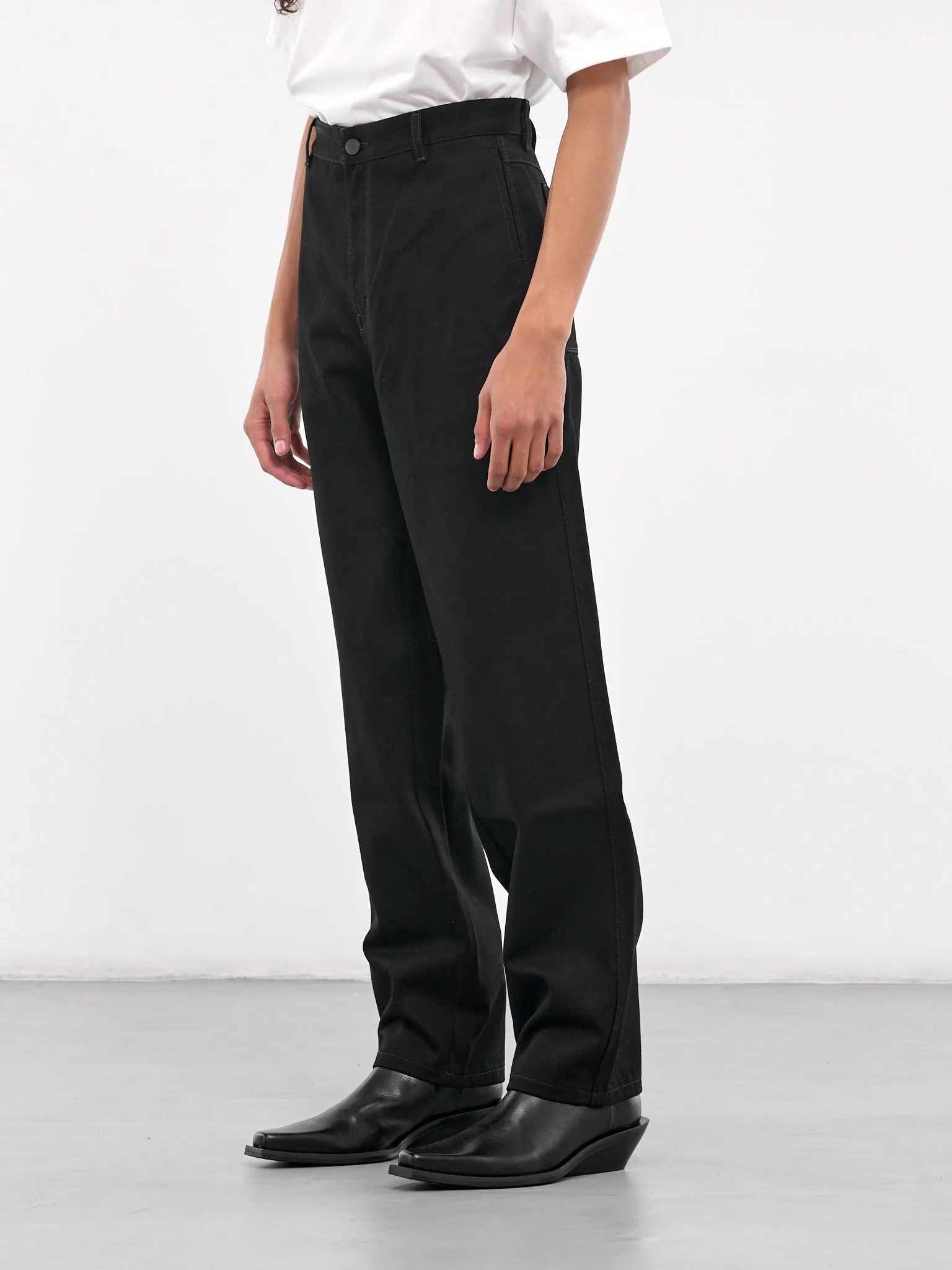 Straight Leg Denim Trousers (0754-D013-BLACK)