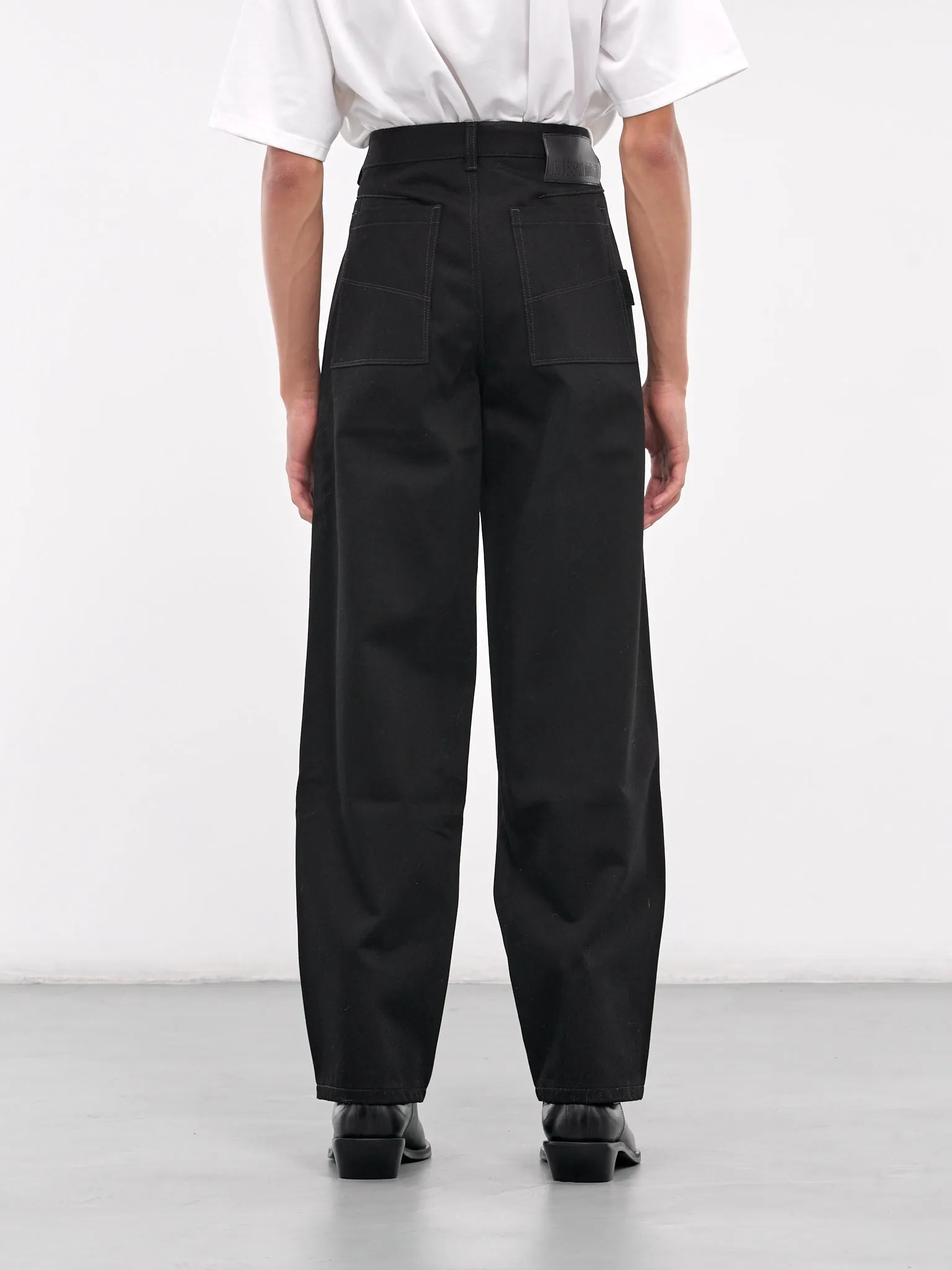 Straight Leg Denim Trousers (0754-D013-BLACK)