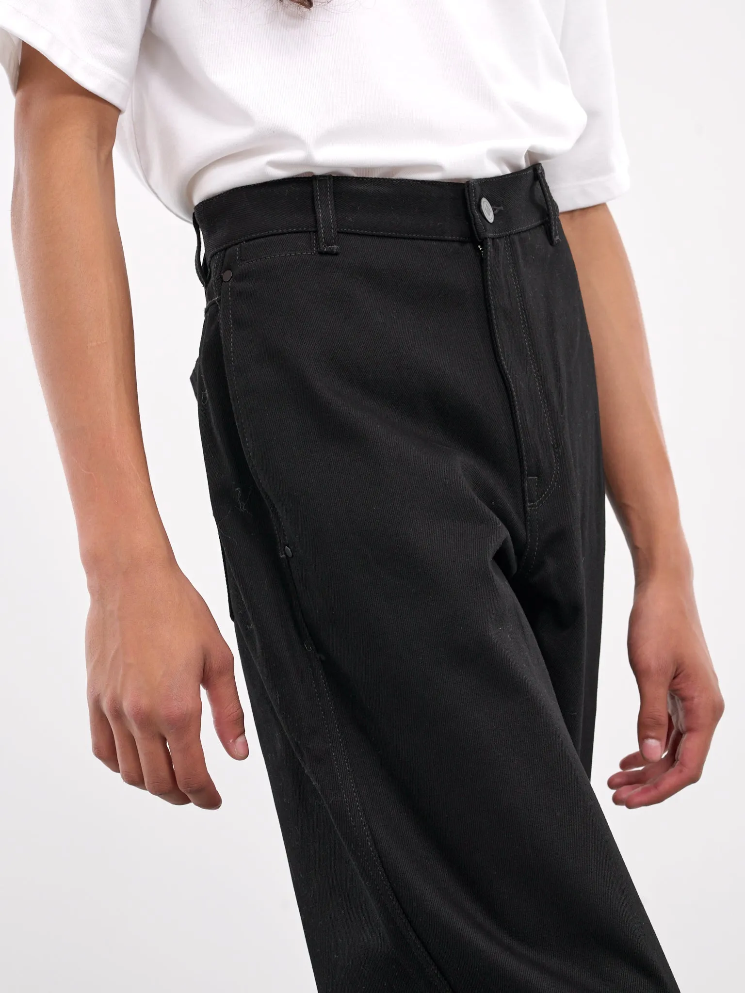 Straight Leg Denim Trousers (0754-D013-BLACK)