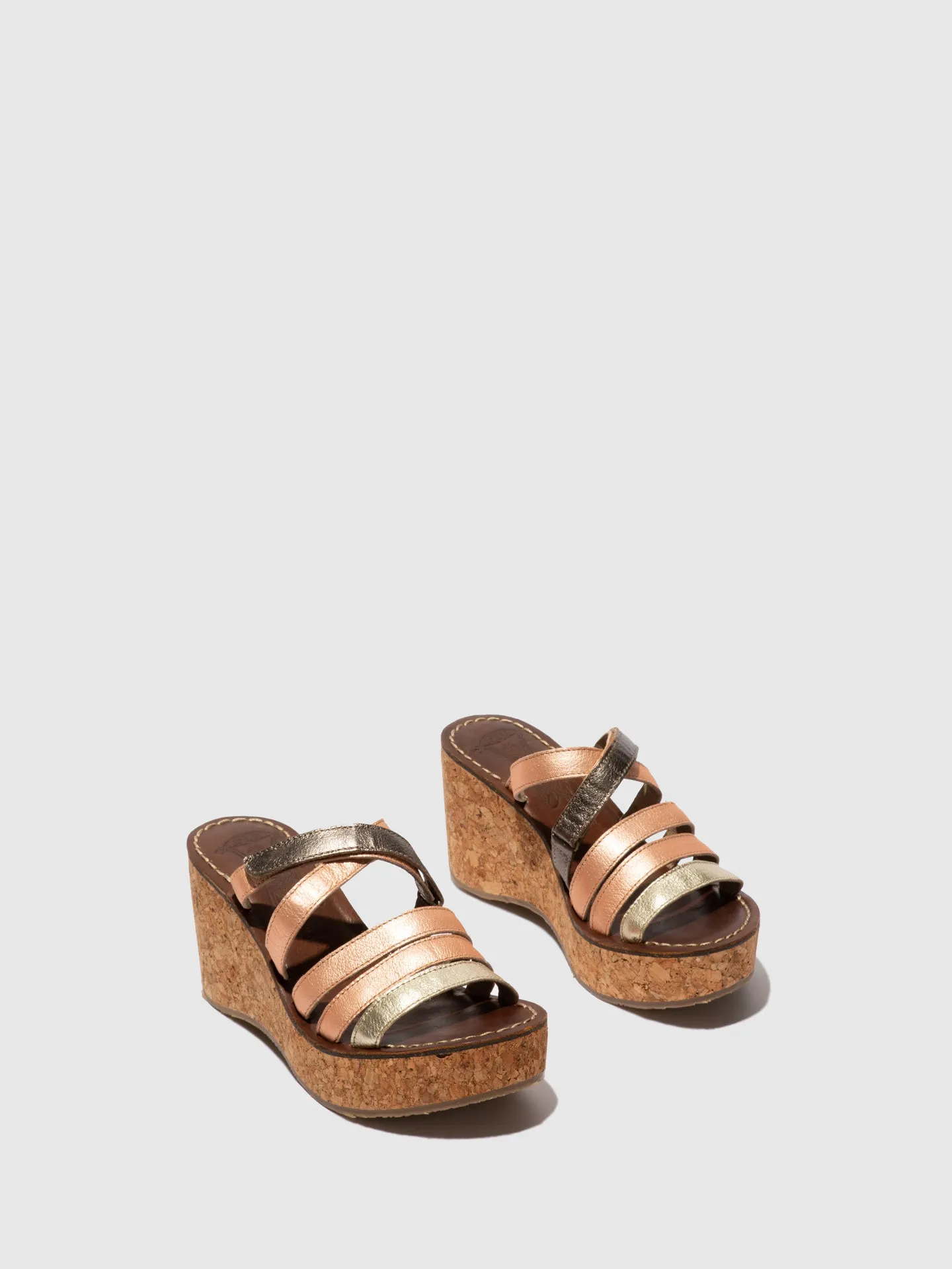 Strappy Mules GOVE620FLY GOLD/BLUSH/BRONZE