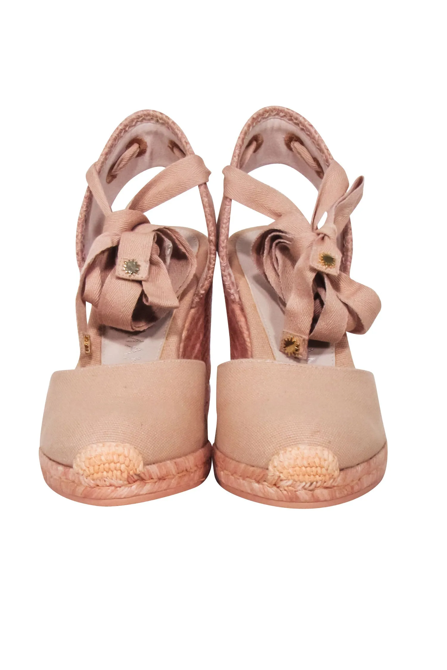 Stuart Weitzman -  Pink Marguerita Espadrille Wedges Sz 5.5