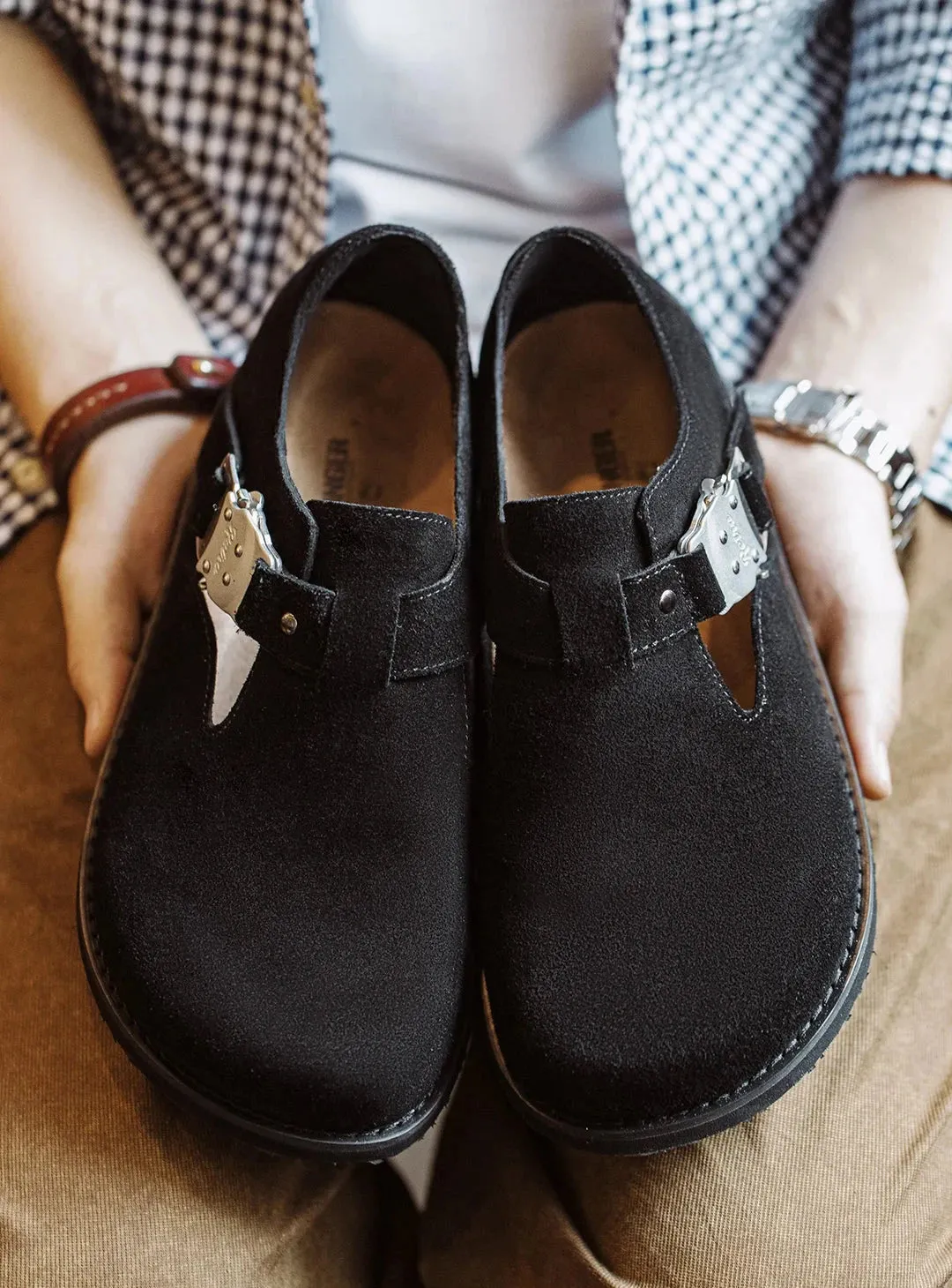 Suede Mules with Buckles