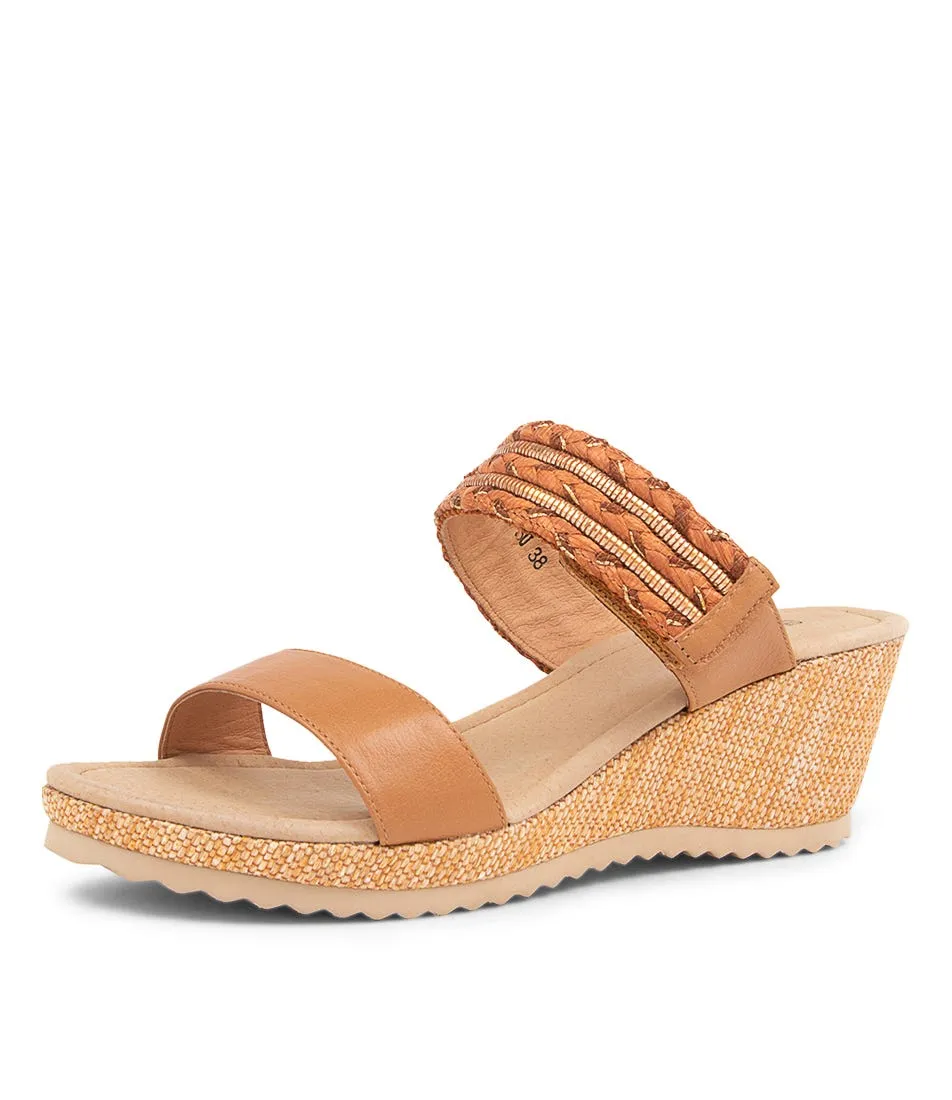 Bronze Leather Wedge Sandals SUPERSOFT