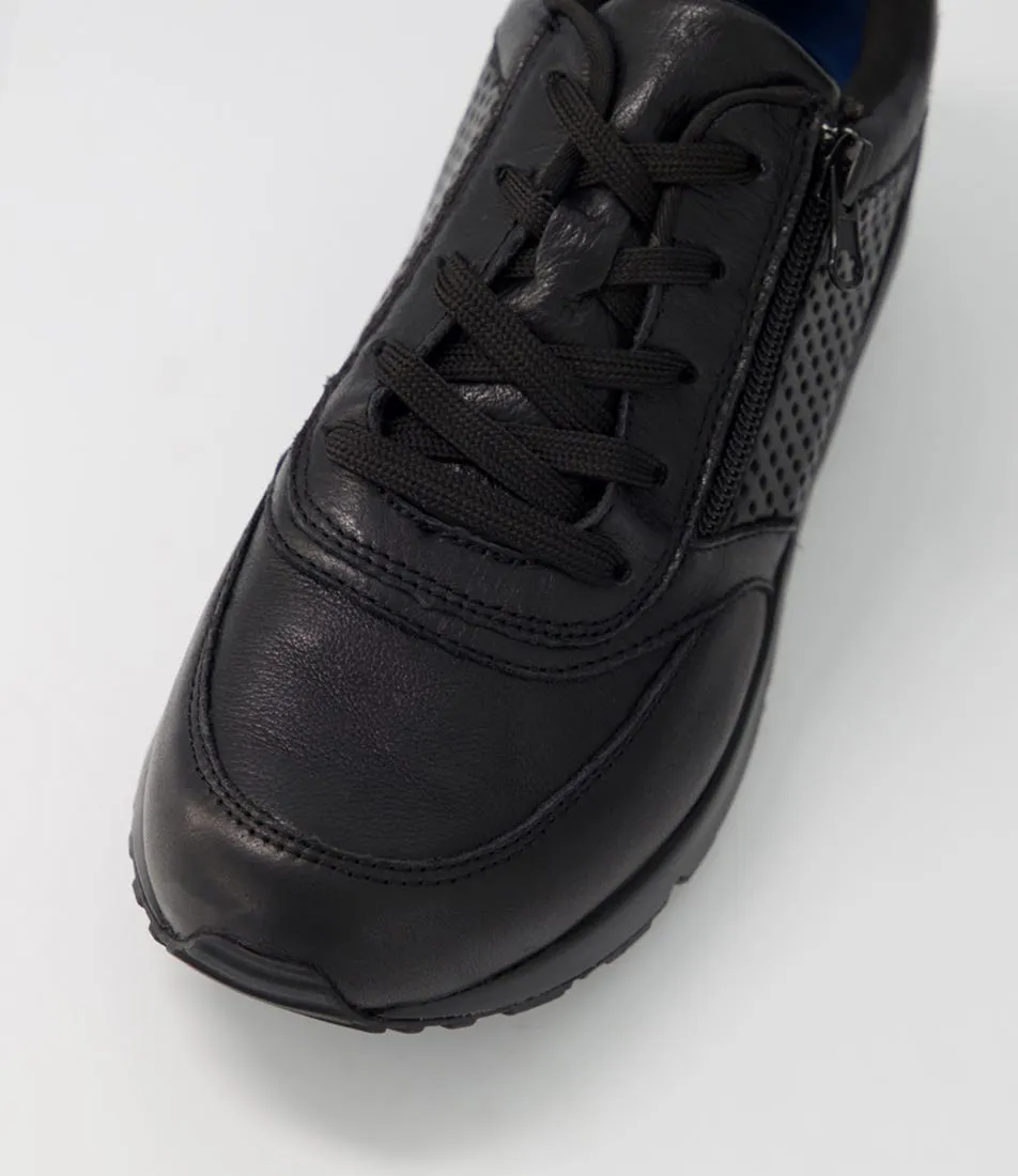 SUPERSOFT Lalas Black Leather Sneakers