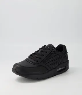 SUPERSOFT Lalas Black Leather Sneakers