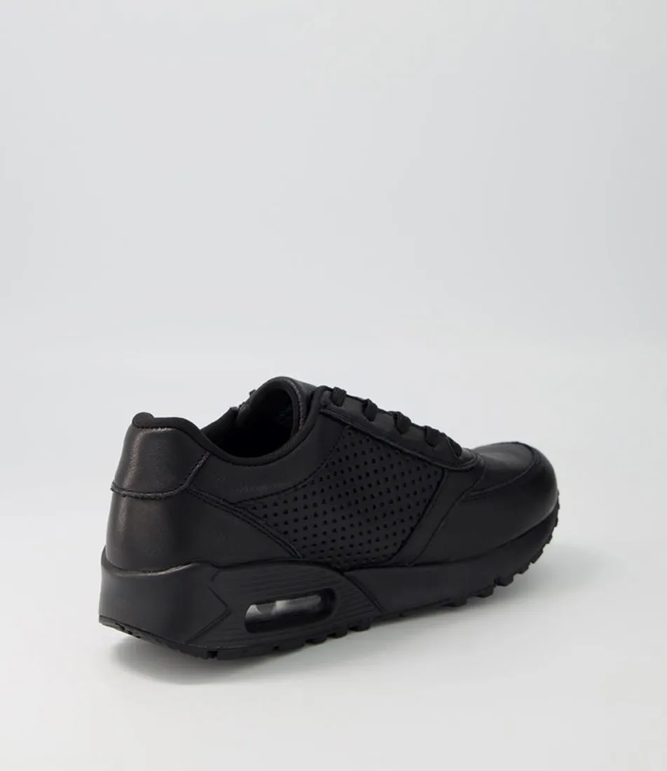 SUPERSOFT Lalas Black Leather Sneakers