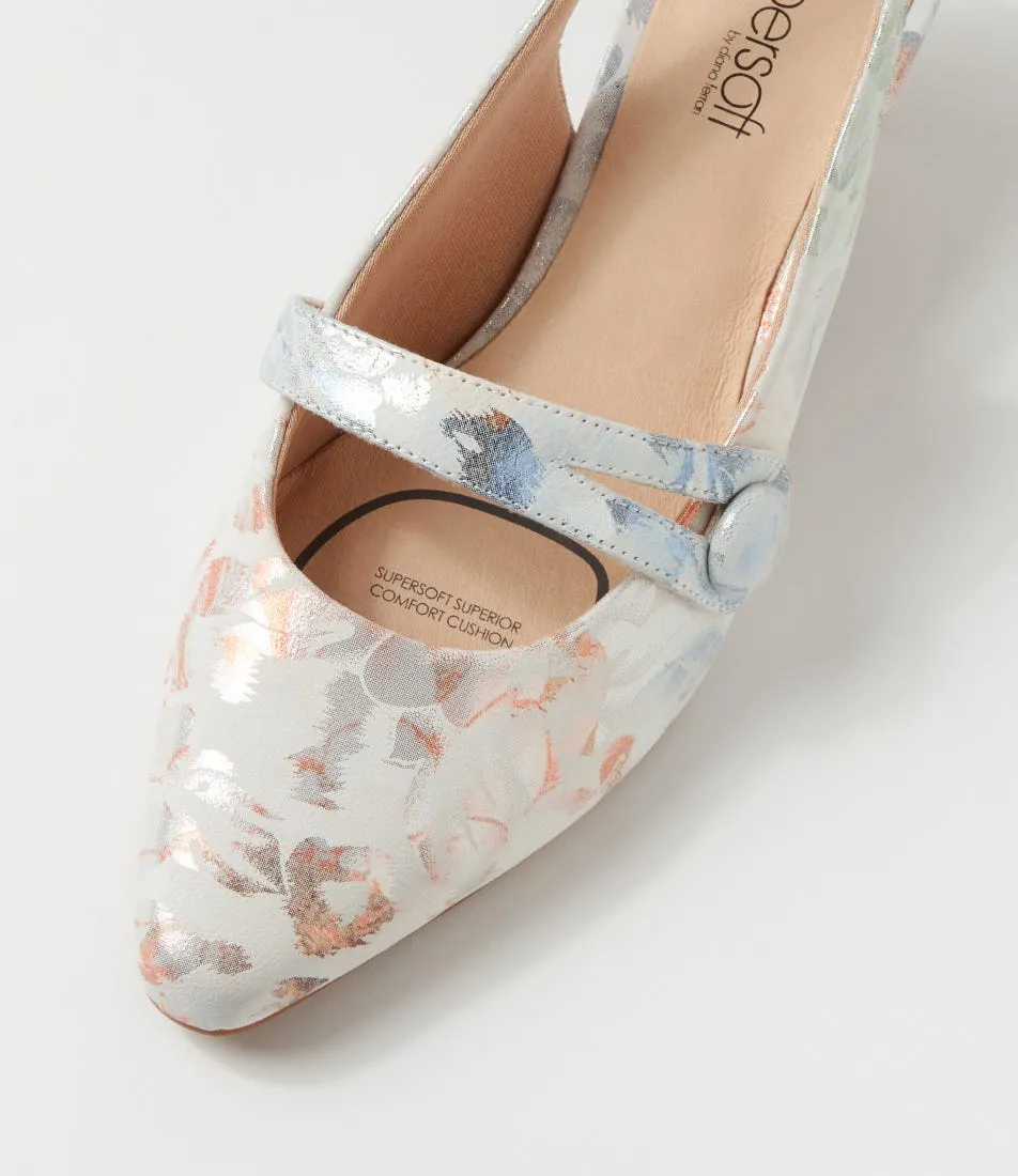 SUPERSOFT Loniah2 Watergarden Floral Leather Heels