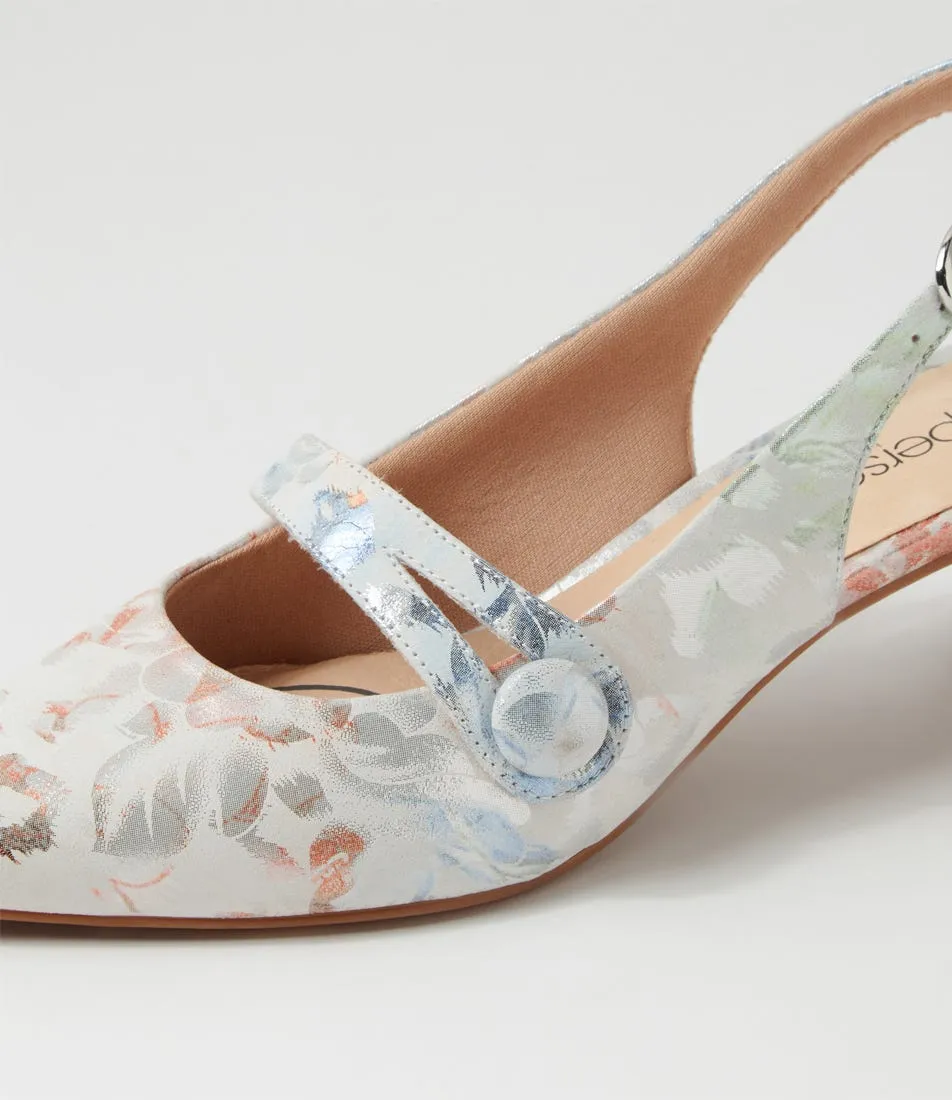 SUPERSOFT Loniah2 Watergarden Floral Leather Heels