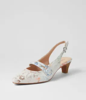 SUPERSOFT Loniah2 Watergarden Floral Leather Heels