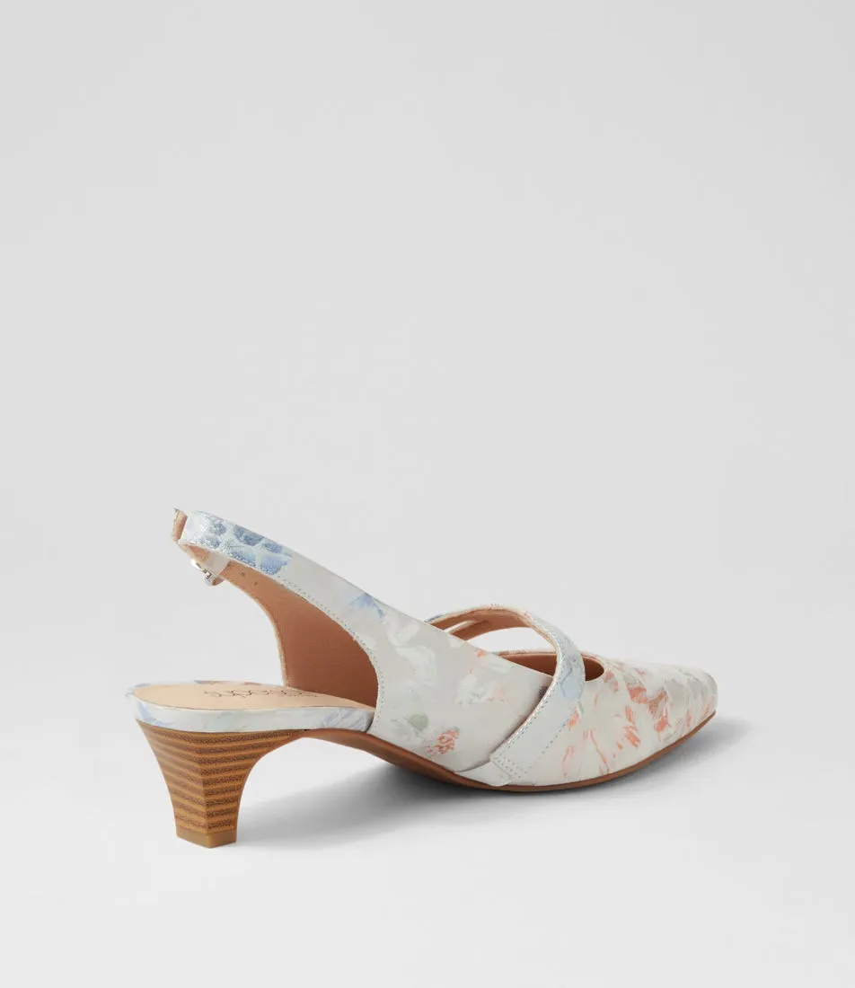 SUPERSOFT Loniah2 Watergarden Floral Leather Heels