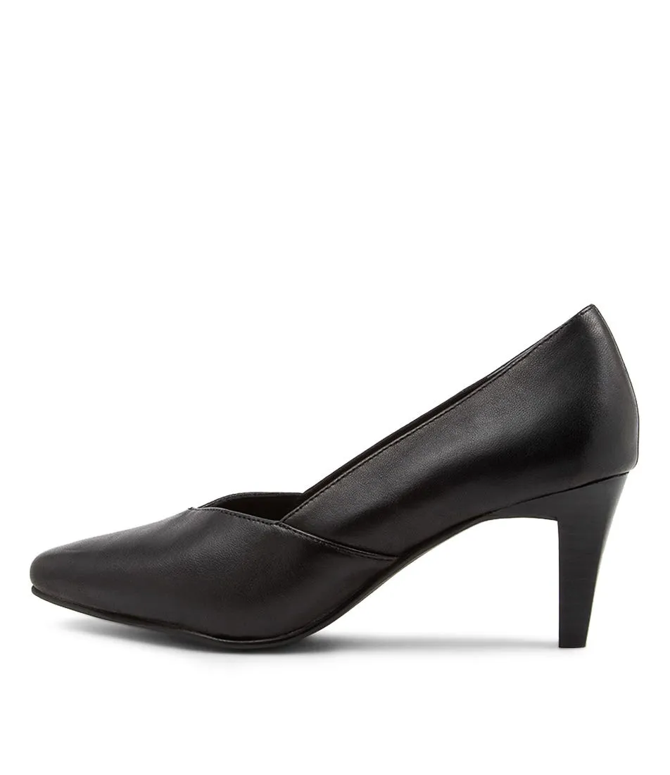 SUPERSOFT Mags Black Leather Pump Heels