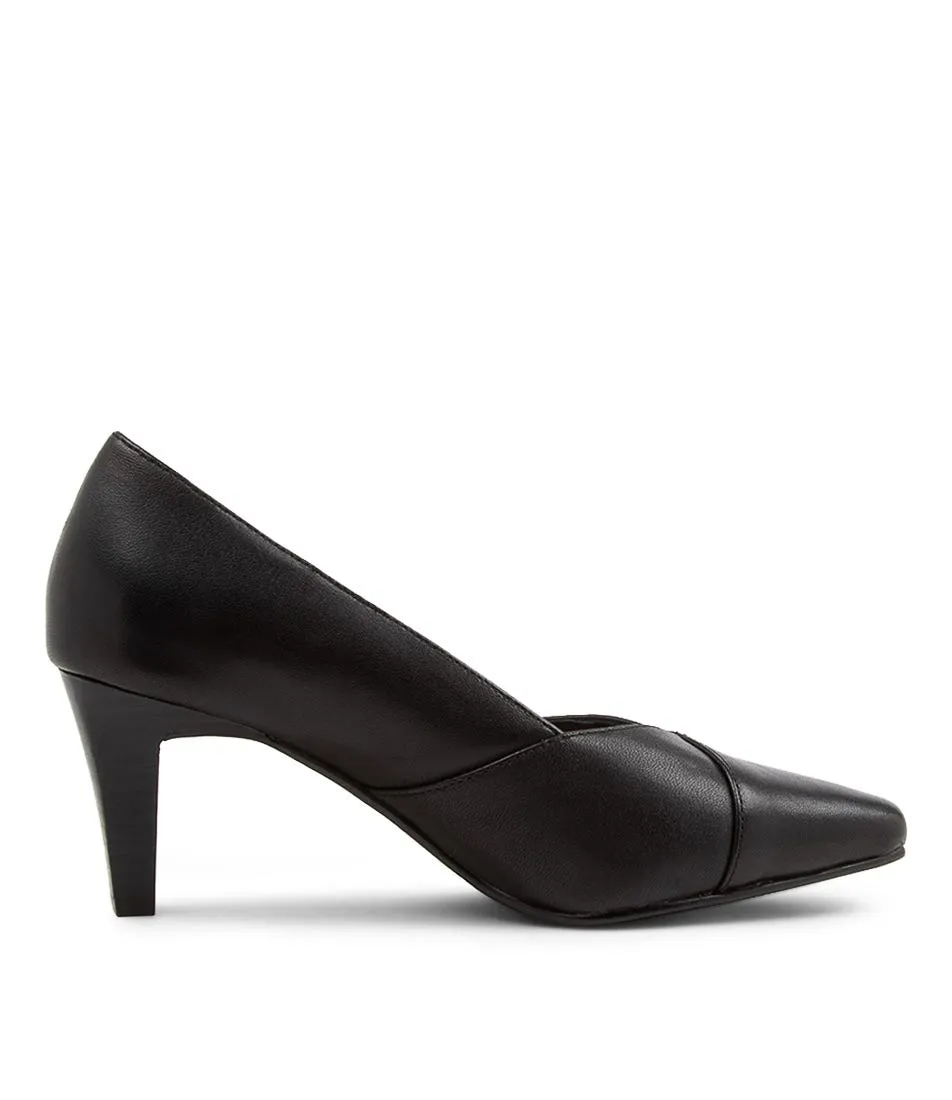 SUPERSOFT Mags Black Leather Pump Heels