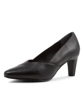 SUPERSOFT Mags Black Leather Pump Heels