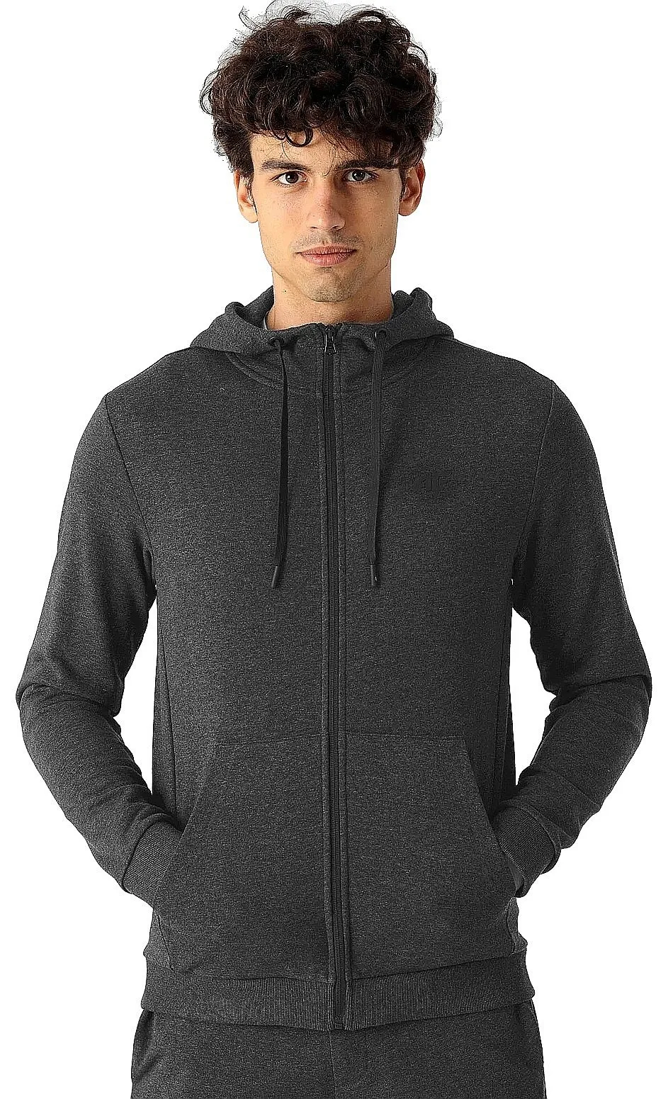 sweatshirt 4F H4L22-BLM353 Zip - 23M/Dark Grey Melange - men´s