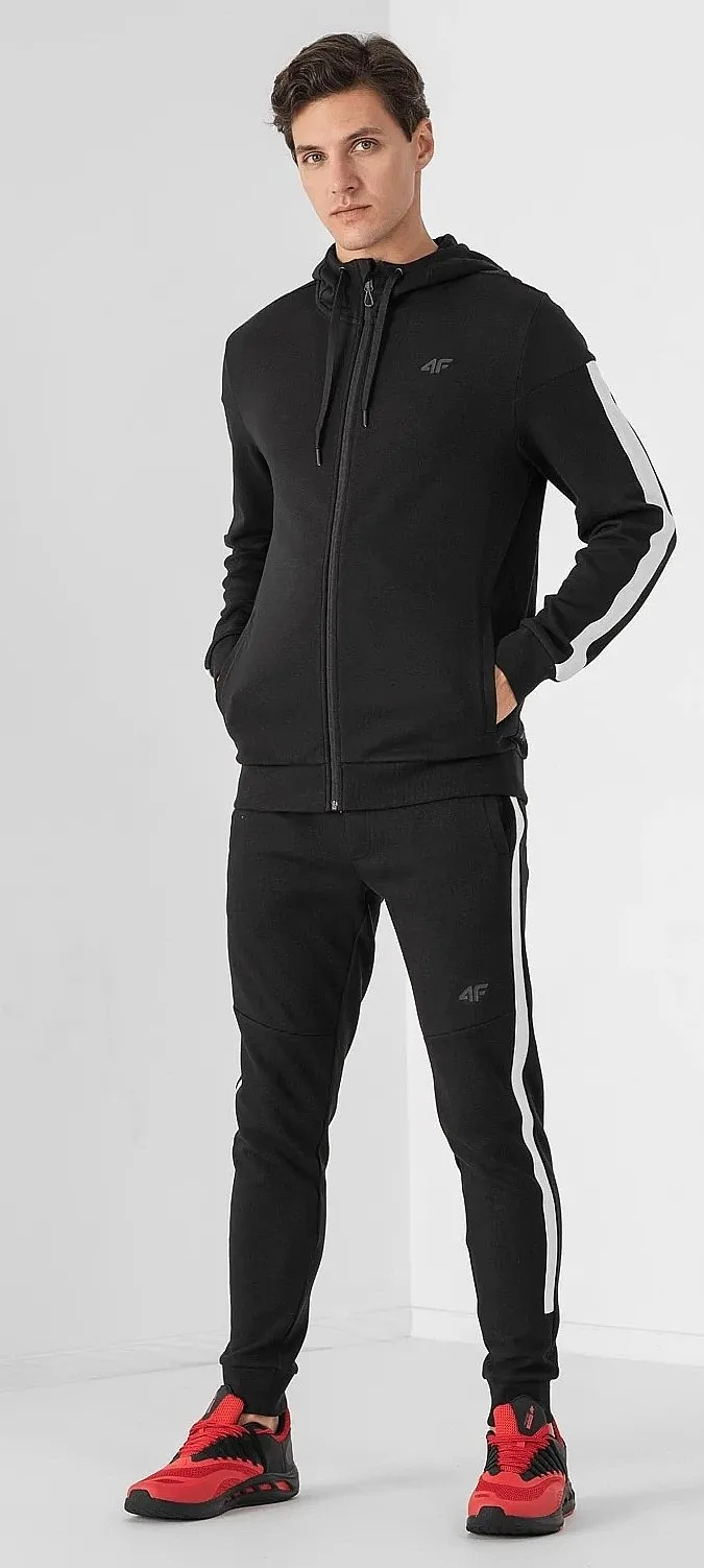 sweatshirt 4F H4Z21-BLM014 Zip - 20S/Deep Black - men´s