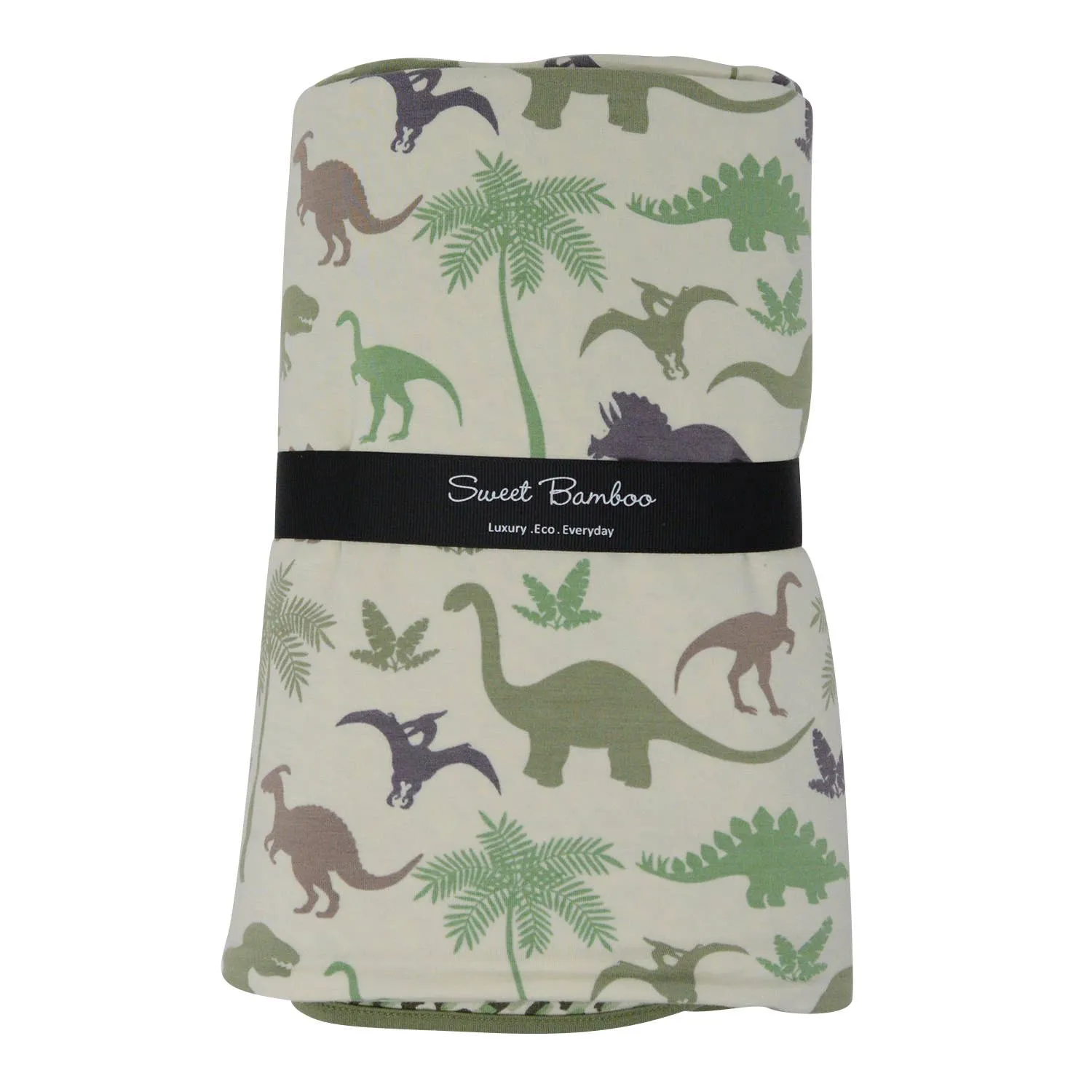 Sweet Bamboo Green Dino Bamboo Big Kid Blanket