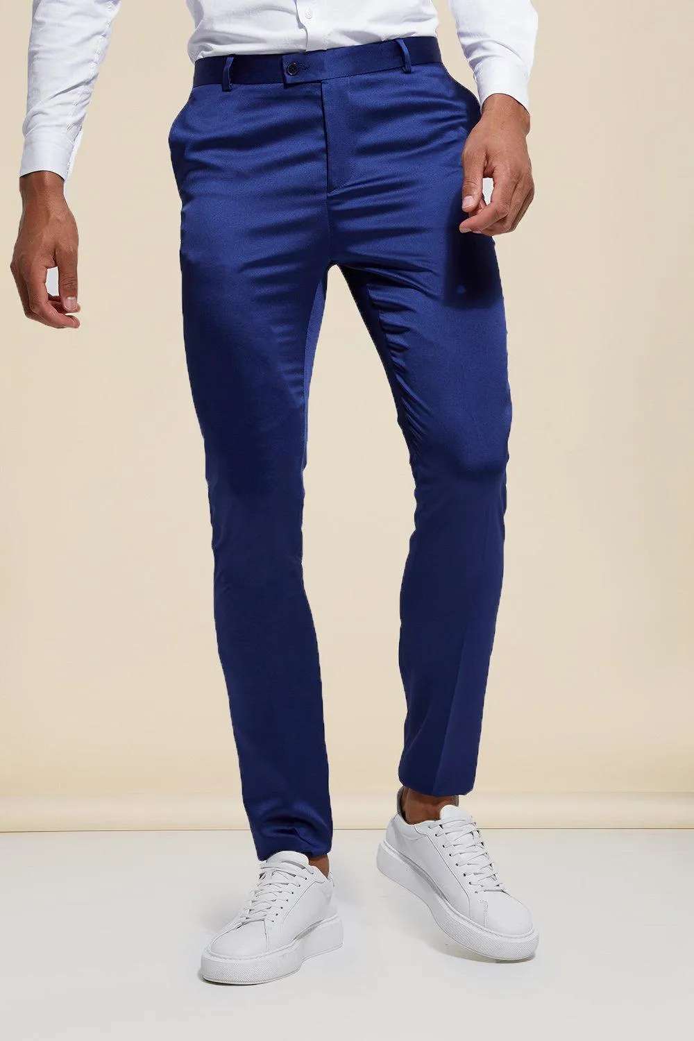 Tall Skinny Satin Design Suit Trousers