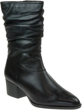 Tamaris women's black leather ankle boots 25339-25