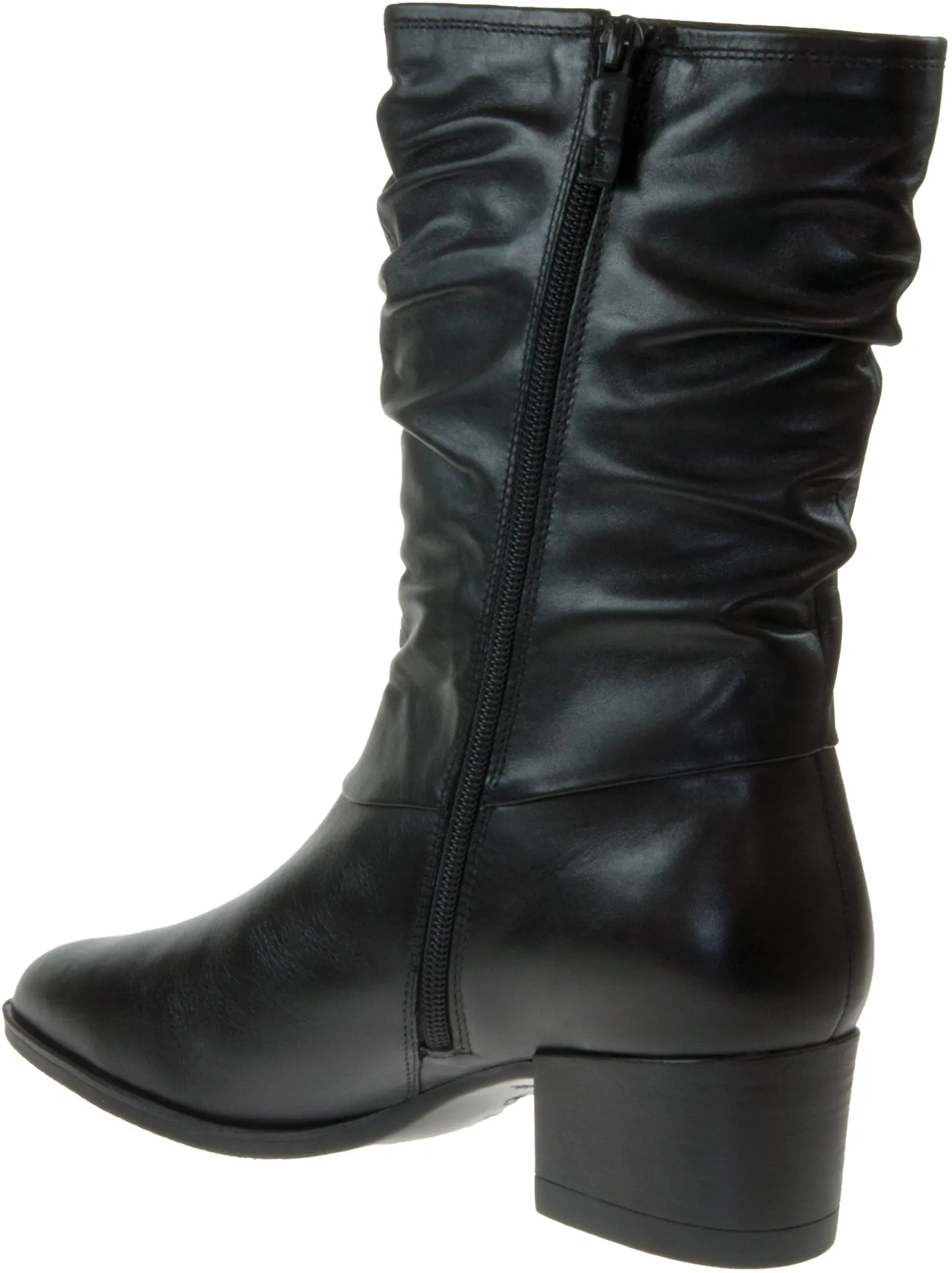 Tamaris women's black leather ankle boots 25339-25