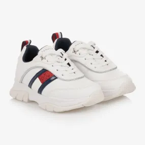 Teen White Logo Trainers