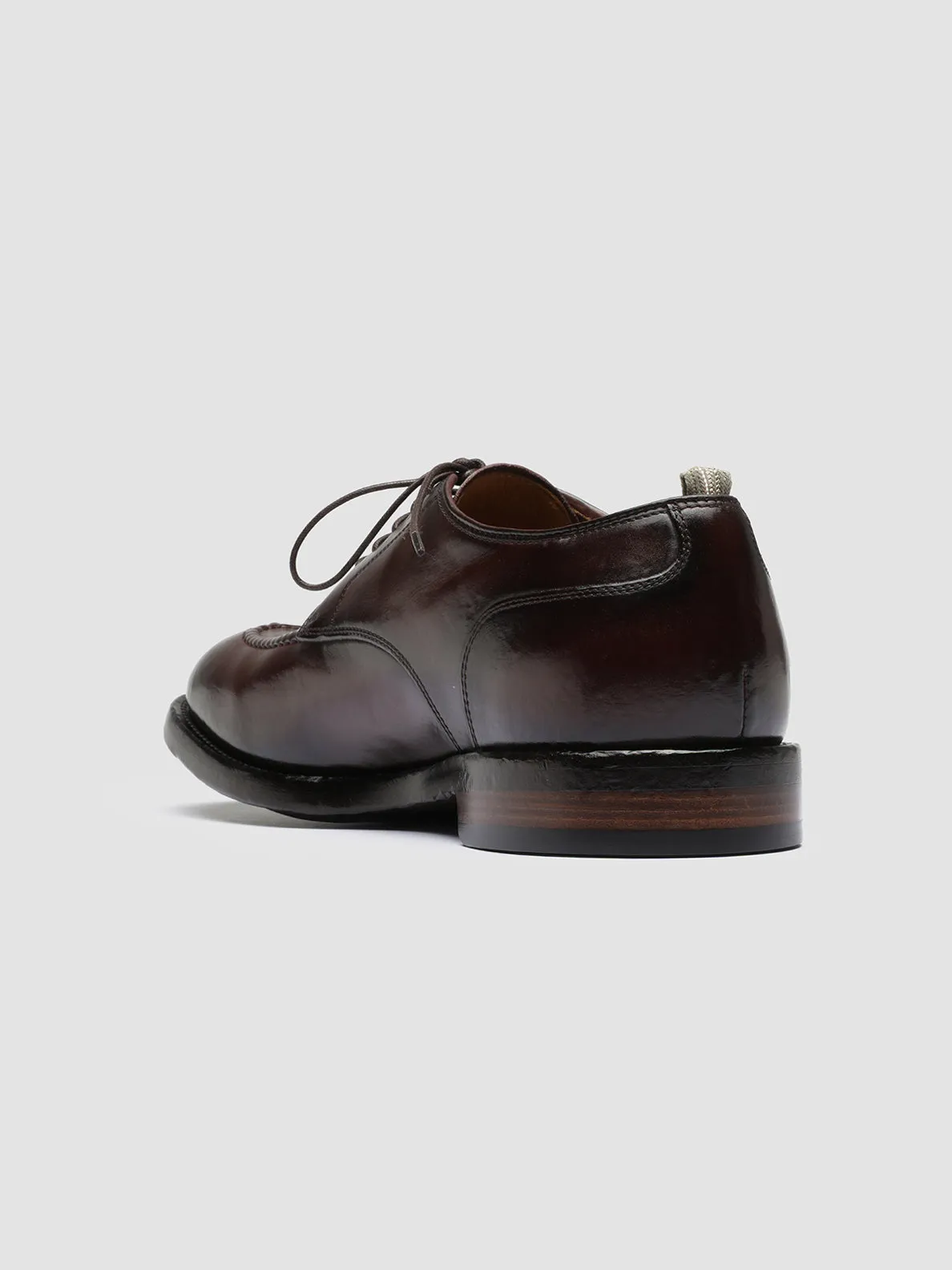 TEMPLE 005 - Burgundy Leather Derby Shoes