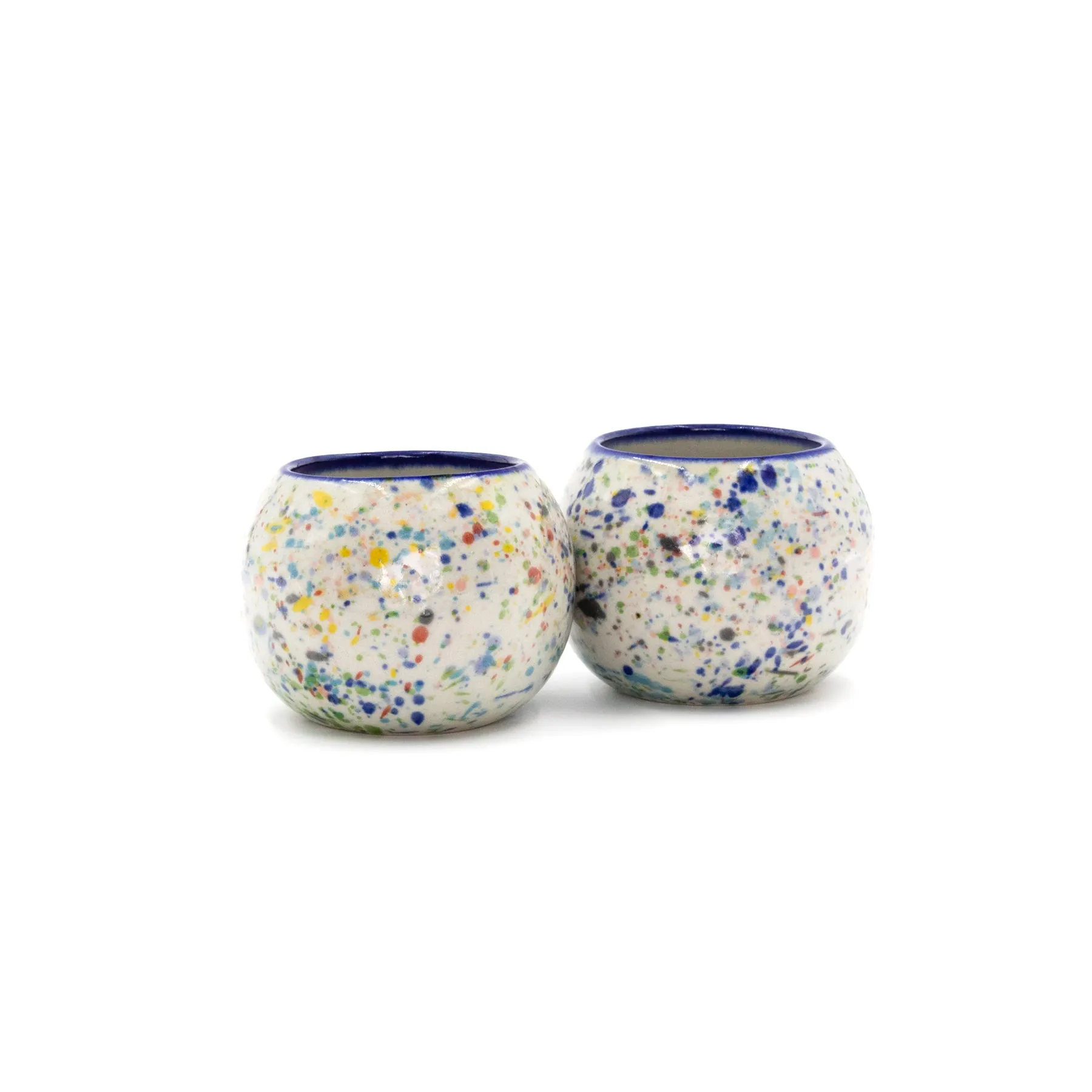 The Tea Light Holder, Set of 2 - Confetti Splatter / Ceramic