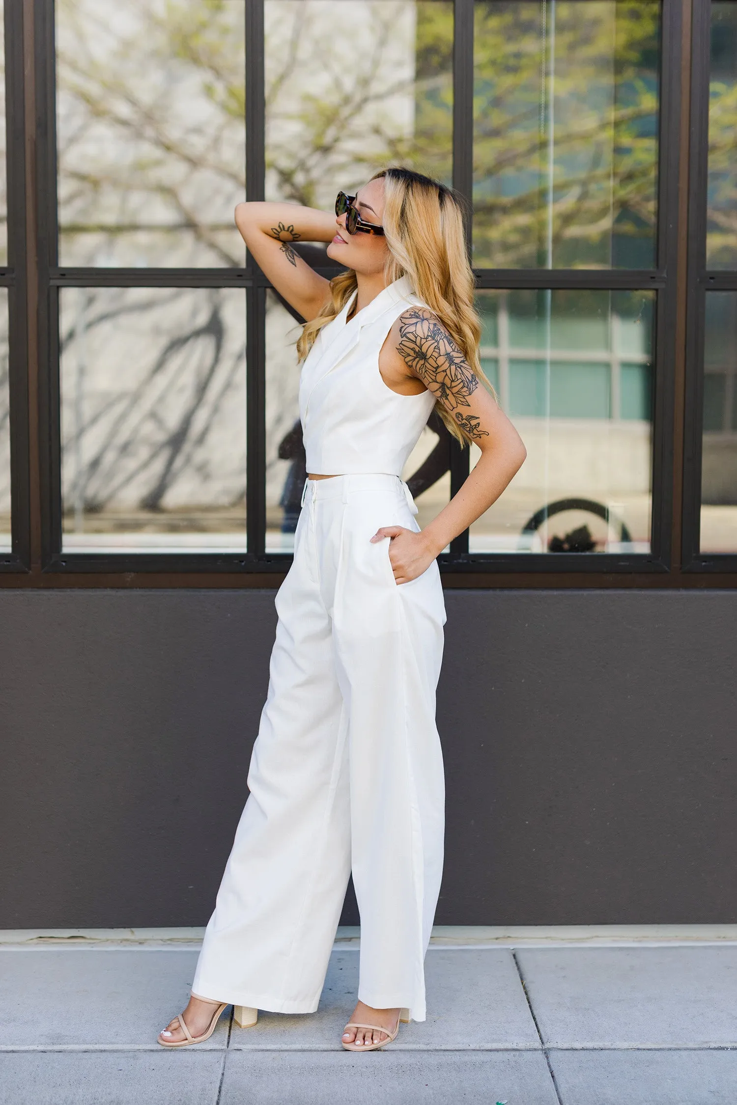 The Ventura White Linen Trousers