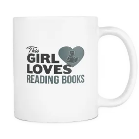 this girl loves reading books mug