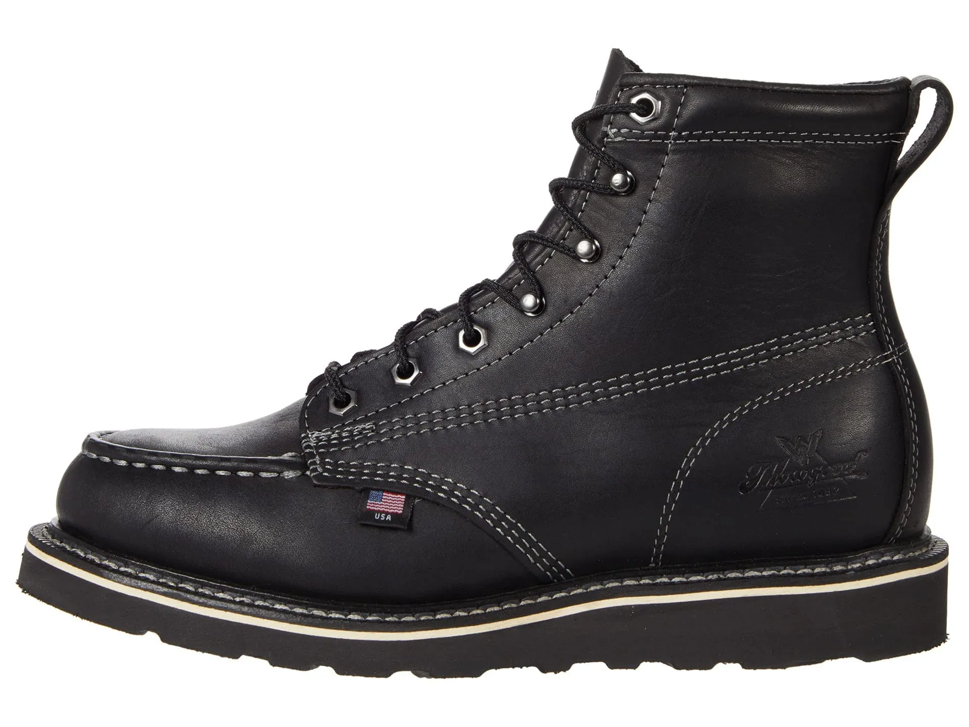 Thorogood Men's Midnight Series 6 Black Moc Toe Work Boot