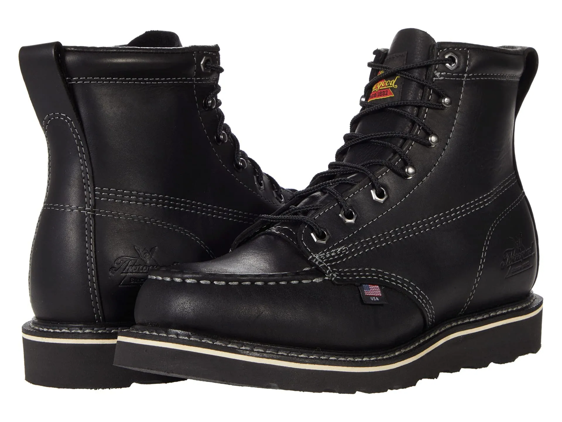 Thorogood Men's Midnight Series 6 Black Moc Toe Work Boot